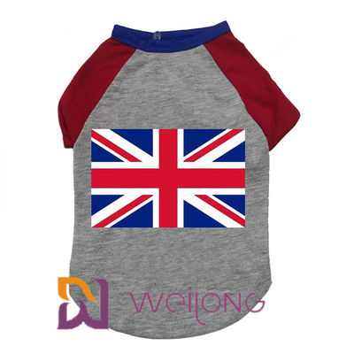 Summer Customizable Pet T Shirts For Dogs Rubber Print UK Flag