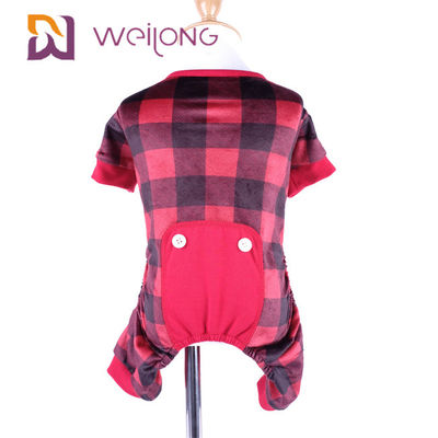 Poly Print Flannel Pet Pajama Warmth Customizable Plaid Dog Pajamas