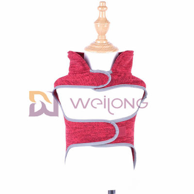 Red Heather Sweatshirt Fleece Autumn Velcro Pet Coat For Dog