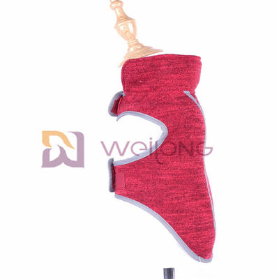Red Heather Sweatshirt Fleece Autumn Velcro Pet Coat For Dog