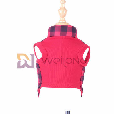 Christmas Plaid Dog Jacket 2*2 RIB  Good Elasticity Opening zippered dog coats