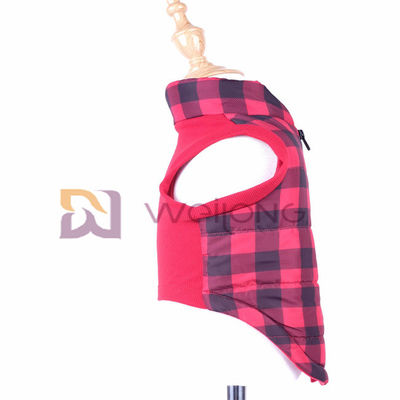 Christmas Plaid Dog Jacket 2*2 RIB  Good Elasticity Opening zippered dog coats