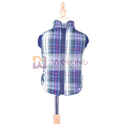 Christmas Plaid Dog Jacket 2*2 RIB  Good Elasticity Opening zippered dog coats