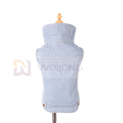 Spring Summer Pet Coat Blue Vintage Washed Pet Denim Jacket For Dog Cat