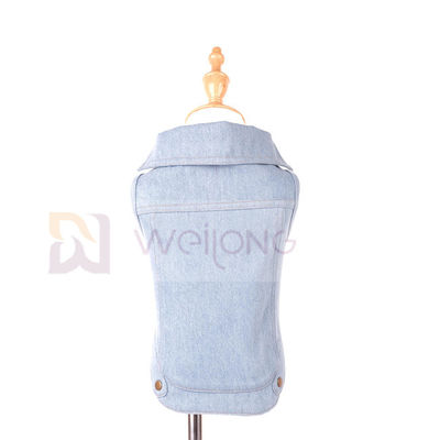 Spring Summer Pet Coat Blue Vintage Washed Pet Denim Jacket For Dog Cat