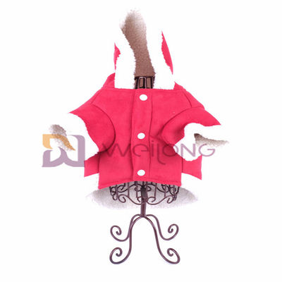 ISO9001 Imitate Leather Hoodie Pet Jacket Autumn Raw Edge Warm Dog Jacket