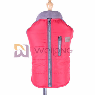 Faux Zipper Pocket Velcro Opening Pet Jacket For Dog Autumn / Winter