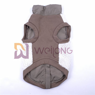 Good Elasticity Silver Zipper Berber Fleece Pet Jacket 2*2 RIB Low Body Dog Jackets For Winter