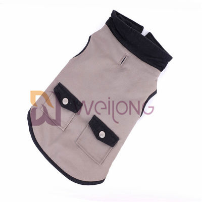 Upscale 100% Cotton Canvas Dog Jacket Plaid True Silver Button Pocket XS S M L XL