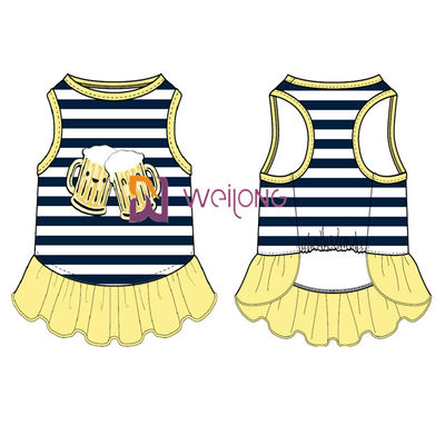Customized Poly Jersey Summer Dog Clothes Digital Print Wine Glass Type