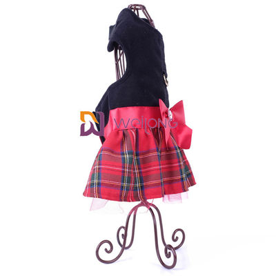 Christmas Vest Pet Dress Brushed Tricot Satin Bow Dog Christmas Dress