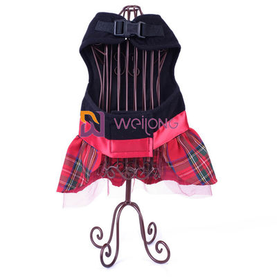 Christmas Vest Pet Dress Brushed Tricot Satin Bow Dog Christmas Dress