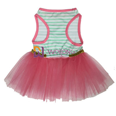 Good Elasticity Double Skirt Easter Pet Dress Bow CVC Jersey 180G Female Dog Dress