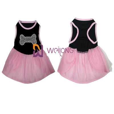 Tulle Skirt  Hot Rhinestone Halloween Tulle Pet Dress / CVC Jersey Dogs Dressed Up