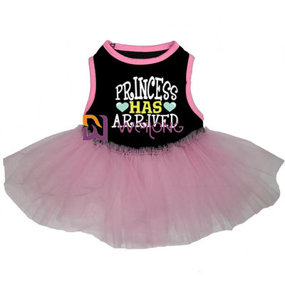 Tulle Ruffles Small Dog Dresses Sleeveless And Loose Round Collar pink dog dress