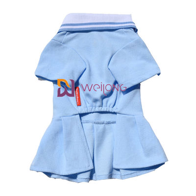 Knitted Rib Collar Embroidered Customized Pet Dress for Spring / Summer