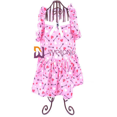 Good Elasticity Bow Digital Print Pet Skirt Breathable Poly Jersey 180G Custom Puppy Skirt