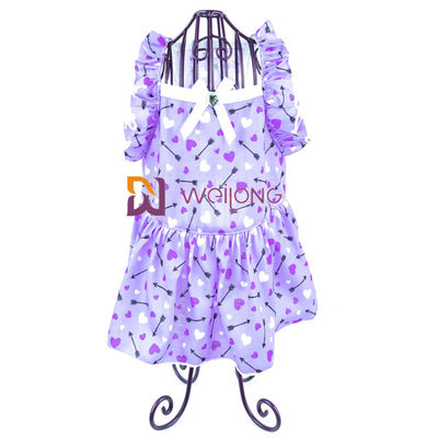 Good Elasticity Bow Digital Print Pet Skirt Breathable Poly Jersey 180G Custom Puppy Skirt
