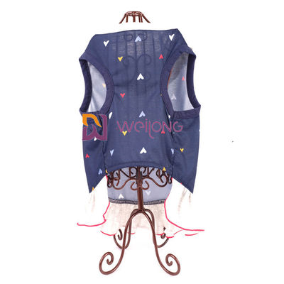 Digital Print Embroider Pet Dress Love Poly Jersey Custom Summer Heart Woven Collar Dog Dressing Gown