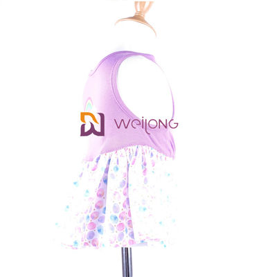 Customized CVC Jersey Rainbow Pet Dress Digital Print Pongee dog tutu skirt