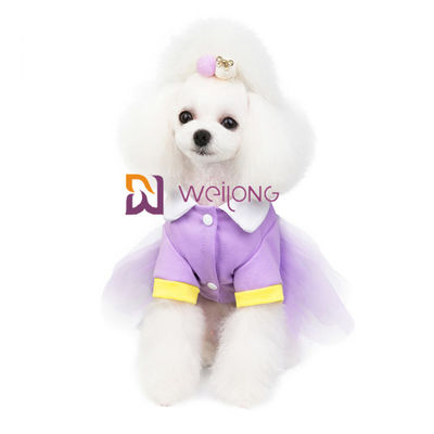 Sweet Candy Colored Dog Party Dress Pet Clothing CVC Jersey 180G With Sparkly Tulle  Skirt