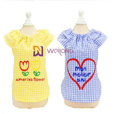 Rubber Printing Color Summer Seersucker Dog Puppy Dress XS S M L XL