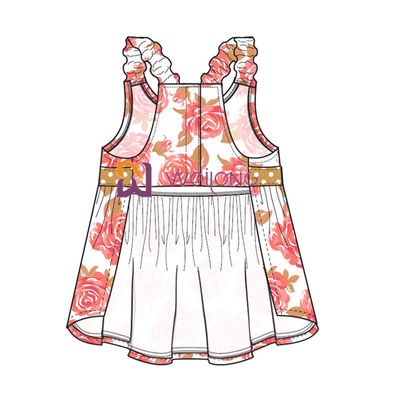 Digital Print Hawaii Rose Customized Strap Dog Dress For Pet