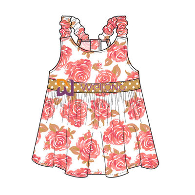 Digital Print Hawaii Rose Customized Strap Dog Dress For Pet