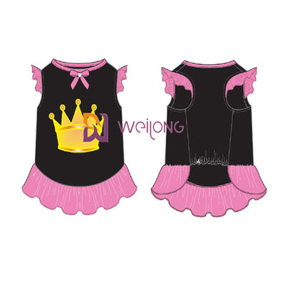 Glitter Print Crown Skirt Pet Dress Customization BSCI / WMT Pet Skirt
