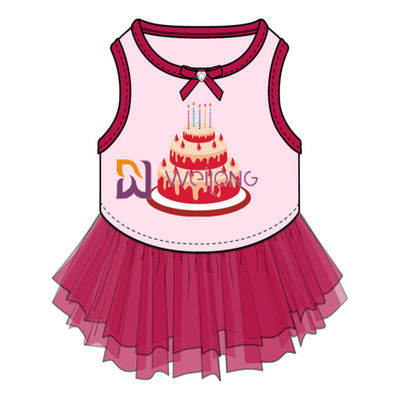 Breathable Comfortable Tulle Skirt Happy Birthday Dog Outfit Customized ISO9001