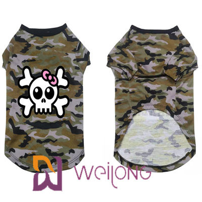 Poly Camo Skull Halloween Pet T Shirt for Dog 100% Poly Jersey  180G