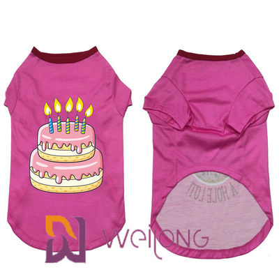 Rubber Print Puppy Birthday Shirt Color Customized 180G