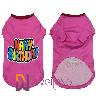 Rubber Print Puppy Birthday Shirt Color Customized 180G