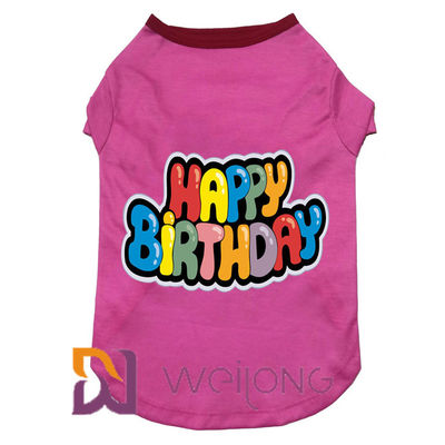 Rubber Print Puppy Birthday Shirt Color Customized 180G