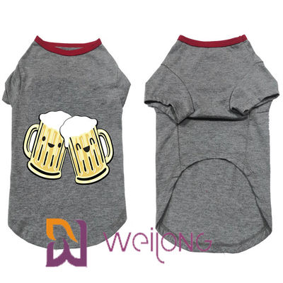 Rubber Print Beer Glass Elasticity Greyhound Tee Shirt For Dogs