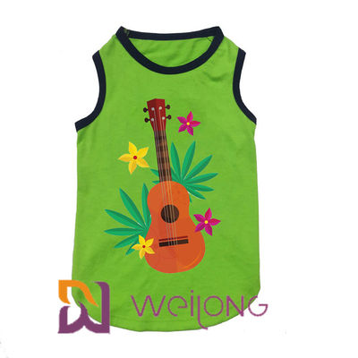 100% Cotton Print Coconut Tree Elasticity Summer Pet T Shirt Hawaii Music Played