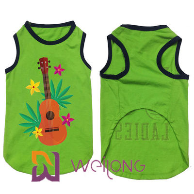 100% Cotton Print Coconut Tree Elasticity Summer Pet T Shirt Hawaii Music Played
