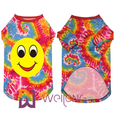 Digital Print Polyester Smiling Face Dog T Shirts For Large Dogs Breathable