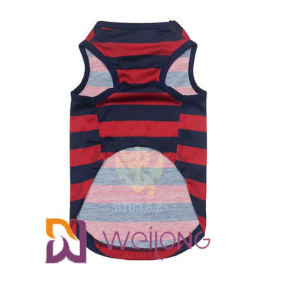 Polyester Customized Rubber Print Stripe Pet T Shirt Dog Birthday Shirt