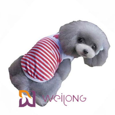 Customized Digital Print  Sailor Anchor Stripe Pet T Shirt For Puppy 100% Cotton