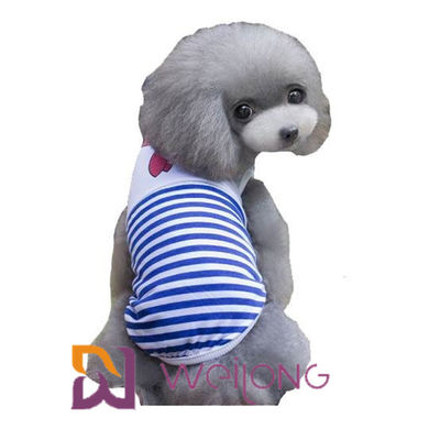 Customized Digital Print  Sailor Anchor Stripe Pet T Shirt For Puppy 100% Cotton