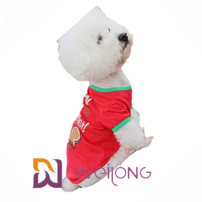 CVC Jersey 180G Red Printing Dog Christmas T Shirt Customizable