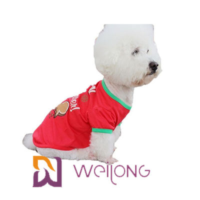 CVC Jersey 180G Red Printing Dog Christmas T Shirt Customizable