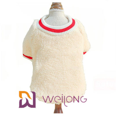 Rib Knit Short Sleeve Pet T Shirt Keep Warm Soft Sherpa T Shirt For Dog