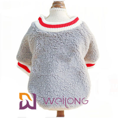 Rib Knit Short Sleeve Pet T Shirt Keep Warm Soft Sherpa T Shirt For Dog