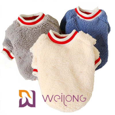 Rib Knit Short Sleeve Pet T Shirt Keep Warm Soft Sherpa T Shirt For Dog
