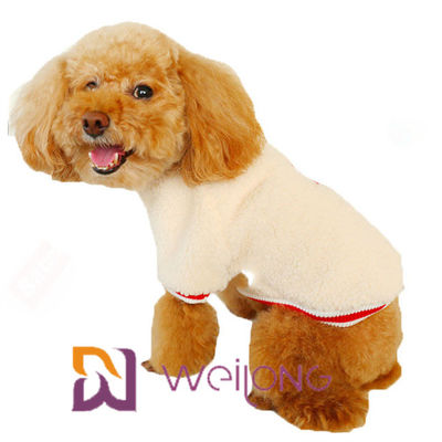 Rib Knit Short Sleeve Pet T Shirt Keep Warm Soft Sherpa T Shirt For Dog