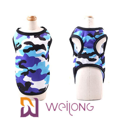 Camo Dog Shirt Pet Clothing Sleeveless Plain T Shirt Colorful Breathable Mesh