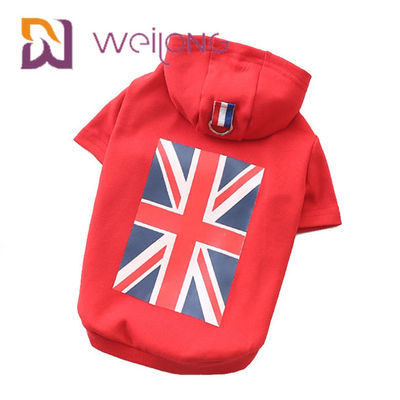 The Union Jack Rubber Print UK Flag Pet Hoodie Short Type BSCI Cute Dog Hoodies