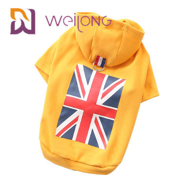 The Union Jack Rubber Print UK Flag Pet Hoodie Short Type BSCI Cute Dog Hoodies